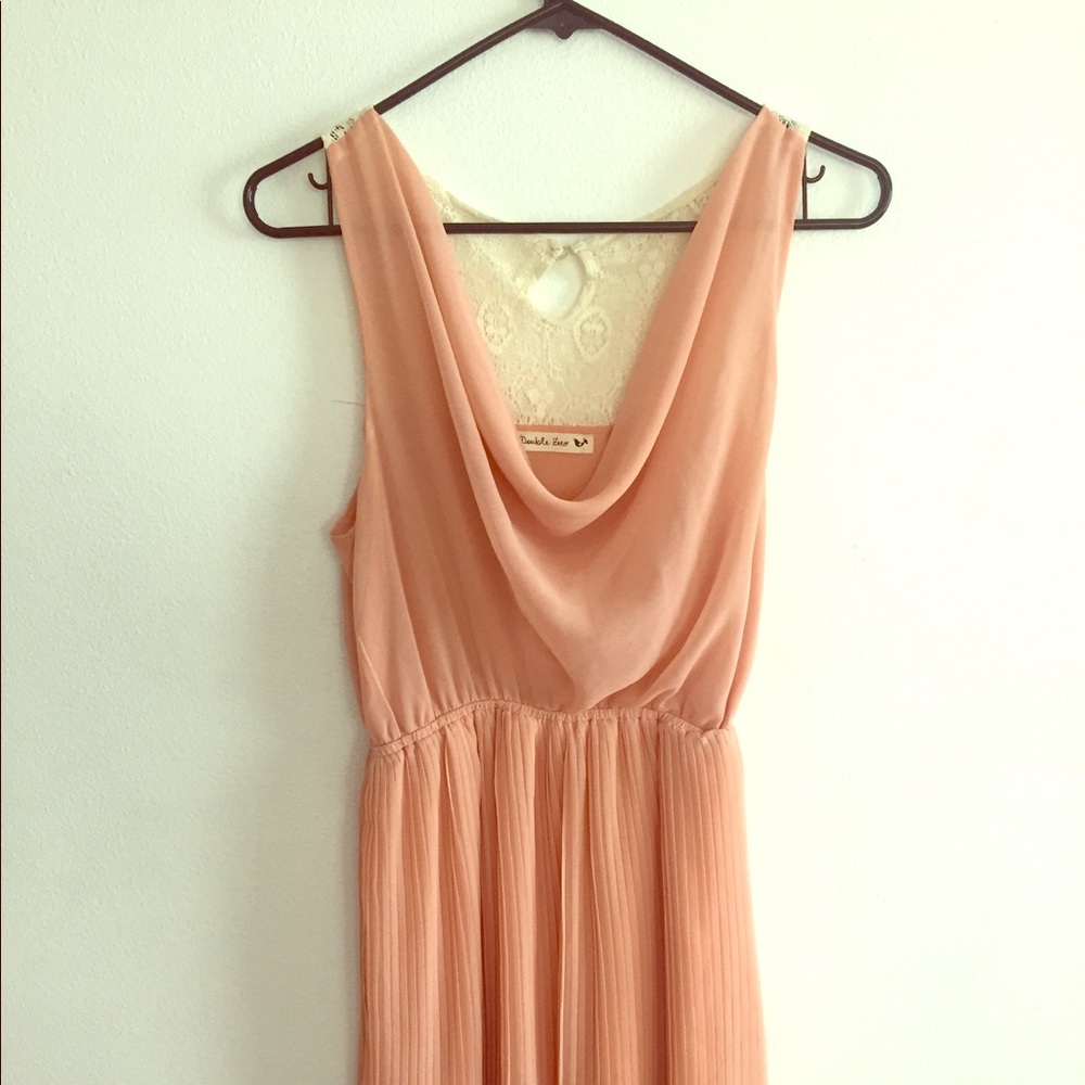Blush & lace knee length dress